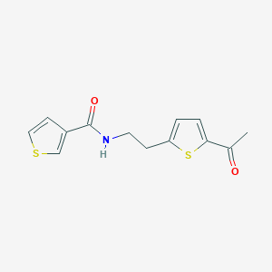 molecular formula C13H13NO2S2 B2468583 N-(2-(5-acetylthiophen-2-yl)ethyl)thiophene-3-carboxamide CAS No. 2034436-64-9