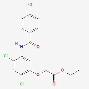 molecular formula C17H14Cl3NO4 B2468585 Ethyl 2-(2,4-dichloro-5-((4-chlorobenzoyl)amino)phenoxy)acetate CAS No. 338961-34-5