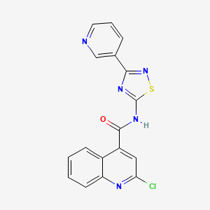 molecular formula C17H10ClN5OS B2468592 2-chloro-N-[3-(pyridin-3-yl)-1,2,4-thiadiazol-5-yl]quinoline-4-carboxamide CAS No. 1427937-22-1