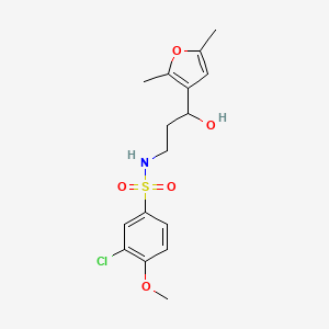 3-chloro-N-(3-(2,5-dimethylfuran-3-yl)-3-hydroxypropyl)-4-methoxybenzenesulfonamide