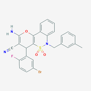 2-Amino-4-(5-bromo-2-fluorophenyl)-6-(3-methylbenzyl)-4,6-dihydropyrano[3,2-c][2,1]benzothiazine-3-carbonitrile 5,5-dioxide