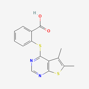 2-({5,6-Dimethylthieno[2,3-d]pyrimidin-4-yl}sulfanyl)benzoic acid