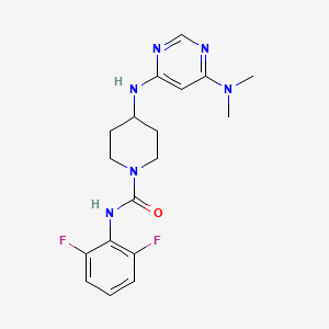 molecular formula C18H22F2N6O B2468599 N-(2,6-Difluorophenyl)-4-[[6-(dimethylamino)pyrimidin-4-yl]amino]piperidine-1-carboxamide CAS No. 2415570-51-1