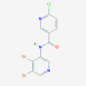 molecular formula C11H6Br2ClN3O B2468600 6-chloro-N-(4,5-dibromopyridin-3-yl)pyridine-3-carboxamide CAS No. 1445744-45-5