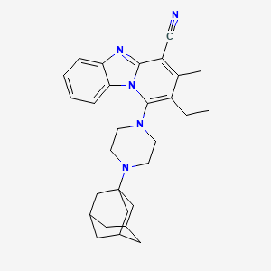 molecular formula C29H35N5 B2468604 1-[4-(1-Adamantyl)piperazin-1-yl]-2-ethyl-3-methylpyrido[1,2-a]benzimidazole-4-carbonitrile CAS No. 443332-35-2