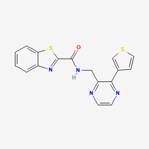 molecular formula C17H12N4OS2 B2468611 N-((3-(thiophen-3-yl)pyrazin-2-yl)methyl)benzo[d]thiazole-2-carboxamide CAS No. 2034467-69-9