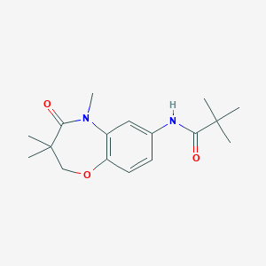 molecular formula C17H24N2O3 B2468612 N-(3,3,5-trimethyl-4-oxo-2,3,4,5-tetrahydrobenzo[b][1,4]oxazepin-7-yl)pivalamide CAS No. 921811-85-0