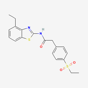 molecular formula C19H20N2O3S2 B2468615 N-(4-乙基苯并[d]噻唑-2-基)-2-(4-(乙基磺酰基)苯基)乙酰胺 CAS No. 941992-73-0