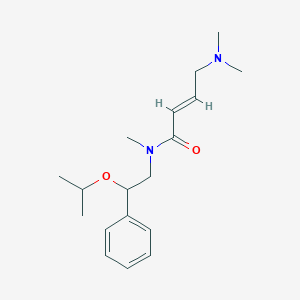 molecular formula C18H28N2O2 B2468618 (E)-4-(Dimethylamino)-N-methyl-N-(2-phenyl-2-propan-2-yloxyethyl)but-2-enamide CAS No. 2411334-69-3