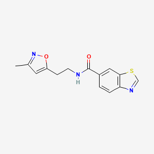 molecular formula C14H13N3O2S B2468627 N-(2-(3-methylisoxazol-5-yl)ethyl)benzo[d]thiazole-6-carboxamide CAS No. 1421517-66-9