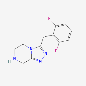 molecular formula C12H12F2N4 B2468634 3-[(2,6-difluorophenyl)methyl]-5H,6H,7H,8H-[1,2,4]triazolo[4,3-a]pyrazine CAS No. 1518948-39-4