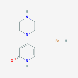 molecular formula C9H14BrN3O B2468639 4-Piperazin-1-yl-1H-pyridin-2-one;hydrobromide CAS No. 2361645-18-1