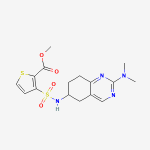 molecular formula C16H20N4O4S2 B2468644 3-{[2-(二甲氨基)-5,6,7,8-四氢喹唑啉-6-基]磺酰胺基}噻吩-2-羧酸甲酯 CAS No. 2097862-45-6