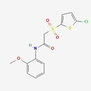 molecular formula C13H12ClNO4S2 B2468646 2-((5-氯噻吩-2-基)磺酰基)-N-(2-甲氧基苯基)乙酰胺 CAS No. 1021079-41-3