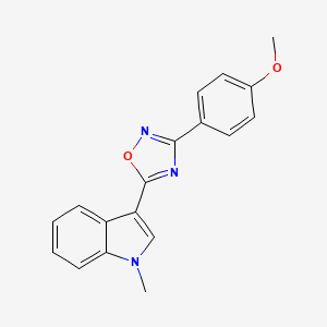 molecular formula C18H15N3O2 B2468655 3-[3-(4-Methoxyphenyl)-1,2,4-oxadiazol-5-yl]-1-methyl-1H-indol CAS No. 1986519-09-8