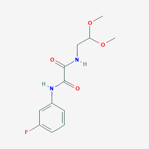 molecular formula C12H15FN2O4 B2468657 N-(2,2-二甲氧基乙基)-N'-(3-氟苯基)乙二酰胺 CAS No. 898357-77-2