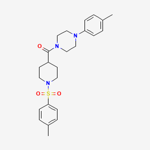 molecular formula C24H31N3O3S B2468669 (4-(p-Tolyl)piperazin-1-yl)(1-tosylpiperidin-4-yl)methanone CAS No. 1794850-19-3