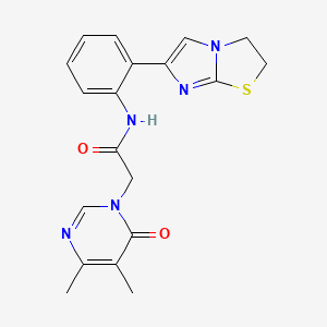 2-(4,5-dimethyl-6-oxo-1,6-dihydropyrimidin-1-yl)-N-(2-{2H,3H-imidazo[2,1-b][1,3]thiazol-6-yl}phenyl)acetamide