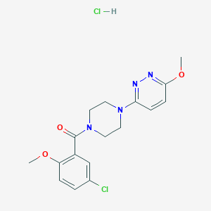 (5-Chloro-2-methoxyphenyl)(4-(6-methoxypyridazin-3-yl)piperazin-1-yl)methanone hydrochloride