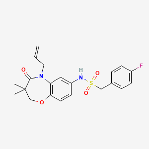 N-(5-allyl-3,3-dimethyl-4-oxo-2,3,4,5-tetrahydrobenzo[b][1,4]oxazepin-7-yl)-1-(4-fluorophenyl)methanesulfonamide