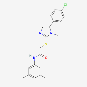 molecular formula C20H20ClN3OS B2468692 2-((5-(4-chlorophenyl)-1-methyl-1H-imidazol-2-yl)thio)-N-(3,5-dimethylphenyl)acetamide CAS No. 932514-91-5