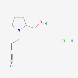 molecular formula C9H16ClNO B2468695 (1-丁-3-炔基吡咯烷-2-基)甲醇；盐酸盐 CAS No. 2418731-84-5