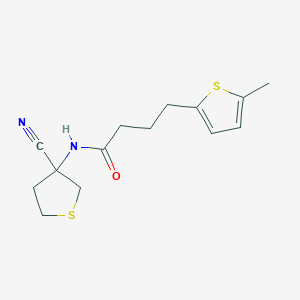 molecular formula C14H18N2OS2 B2468699 N-(3-氰代硫杂环-3-基)-4-(5-甲基噻吩-2-基)丁酰胺 CAS No. 1436347-47-5