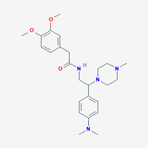 molecular formula C25H36N4O3 B2468702 2-(3,4-二甲氧基苯基)-N-(2-(4-(二甲氨基)苯基)-2-(4-甲基哌嗪-1-基)乙基)乙酰胺 CAS No. 946340-96-1