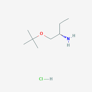 molecular formula C8H20ClNO B2468703 (2S)-1-[(2-甲基丙烷-2-基)氧基]丁烷-2-胺;盐酸盐 CAS No. 2490322-87-5