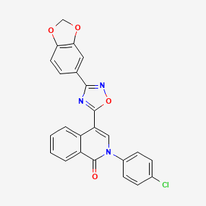 molecular formula C24H14ClN3O4 B2468707 4-[3-(1,3-苯并二氧杂环-5-基)-1,2,4-恶二唑-5-基]-2-(4-氯苯基)异喹啉-1(2H)-酮 CAS No. 1326909-86-7