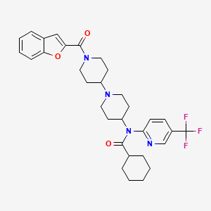 molecular formula C32H37F3N4O3 B2468710 N-(1'-(苯并呋喃-2-羰基)-[1,4'-联哌啶]-4-基)-N-(5-(三氟甲基)吡啶-2-基)环己烷甲酰胺 CAS No. 2034495-20-8