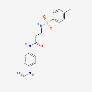 molecular formula C18H21N3O4S B2468712 N-(4-乙酰氨基苯基)-3-(4-甲苯磺酰胺)-丙酰胺 CAS No. 847938-09-4