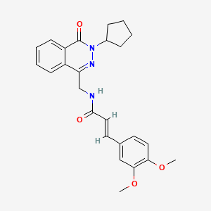 molecular formula C25H27N3O4 B2468714 (E)-N-((3-环戊基-4-氧代-3,4-二氢酞嗪-1-基)甲基)-3-(3,4-二甲氧基苯基)丙烯酰胺 CAS No. 1396890-56-4