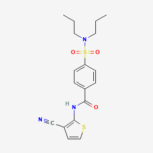 molecular formula C18H21N3O3S2 B2468720 N-(3-氰基噻吩-2-基)-4-(二丙基氨磺酰基)苯甲酰胺 CAS No. 897615-86-0