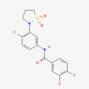 N-(4-chloro-3-(1,1-dioxidoisothiazolidin-2-yl)phenyl)-3,4-difluorobenzamide