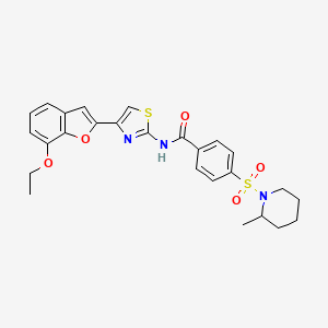 N-(4-(7-ethoxybenzofuran-2-yl)thiazol-2-yl)-4-((2-methylpiperidin-1-yl)sulfonyl)benzamide