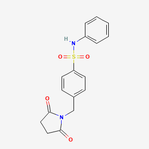 molecular formula C17H16N2O4S B2468725 4-((2,5-dioxopyrrolidin-1-yl)methyl)-N-phenylbenzenesulfonamide CAS No. 941252-21-7