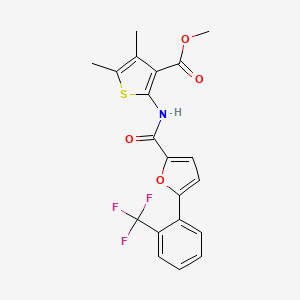 molecular formula C20H16F3NO4S B2468742 4,5-二甲基-2-(5-(2-(三氟甲基)苯基)呋喃-2-甲酰胺基)噻吩-3-甲酸甲酯 CAS No. 831247-53-1