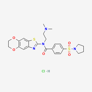 N-(6,7-dihydro-[1,4]dioxino[2',3':4,5]benzo[1,2-d]thiazol-2-yl)-N-(2-(dimethylamino)ethyl)-4-(pyrrolidin-1-ylsulfonyl)benzamide hydrochloride