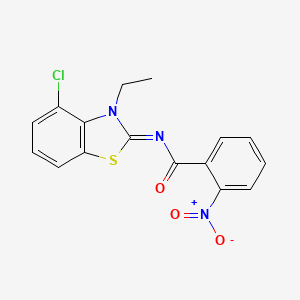 (E)-N-(4-chloro-3-ethylbenzo[d]thiazol-2(3H)-ylidene)-2-nitrobenzamide