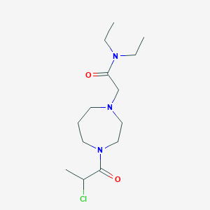 molecular formula C14H26ClN3O2 B2468764 2-[4-(2-Chloropropanoyl)-1,4-diazepan-1-yl]-N,N-diethylacetamide CAS No. 2411239-97-7