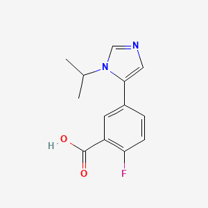 2-Fluoro-5-(3-propan-2-ylimidazol-4-yl)benzoic acid