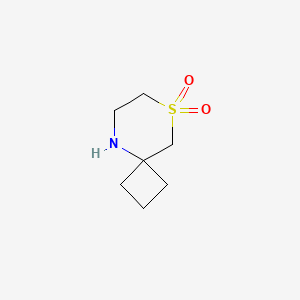 molecular formula C7H13NO2S B2468768 8-硫杂-5-氮杂螺[3.5]壬烷 8,8-二氧化物 CAS No. 1934691-64-1