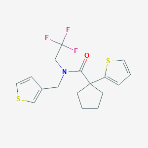 1-(thiophen-2-yl)-N-(thiophen-3-ylmethyl)-N-(2,2,2-trifluoroethyl)cyclopentanecarboxamide