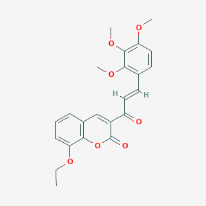 molecular formula C23H22O7 B2468771 8-乙氧基-3-[(2E)-3-(2,3,4-三甲氧基苯基)丙-2-烯酰]-2H-色烯-2-酮 CAS No. 690214-24-5