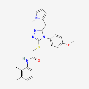 molecular formula C25H27N5O2S B2468776 N-(2,3-dimethylphenyl)-2-[[4-(4-methoxyphenyl)-5-[(1-methylpyrrol-2-yl)methyl]-1,2,4-triazol-3-yl]sulfanyl]acetamide CAS No. 847392-93-2