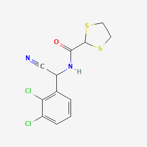 molecular formula C12H10Cl2N2OS2 B2468781 N-[cyano(2,3-dichlorophenyl)methyl]-1,3-dithiolane-2-carboxamide CAS No. 2094242-05-2