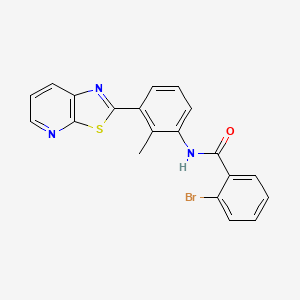 molecular formula C20H14BrN3OS B2468782 2-溴-N-(2-甲基-3-(噻唑并[5,4-b]吡啶-2-基)苯基)苯甲酰胺 CAS No. 863593-50-4