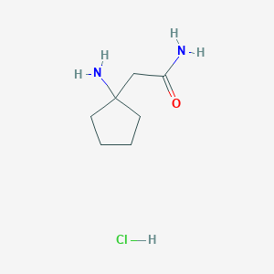 molecular formula C7H15ClN2O B2468784 2-(1-Aminocyclopentyl)acetamide;hydrochloride CAS No. 2101610-79-9