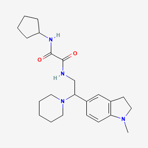 molecular formula C23H34N4O2 B2468792 N1-cyclopentyl-N2-(2-(1-methylindolin-5-yl)-2-(piperidin-1-yl)ethyl)oxalamide CAS No. 921893-40-5